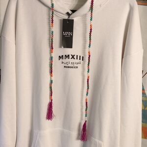 Boohoo Mens White MMXIII Morocco Graphic Hoodie